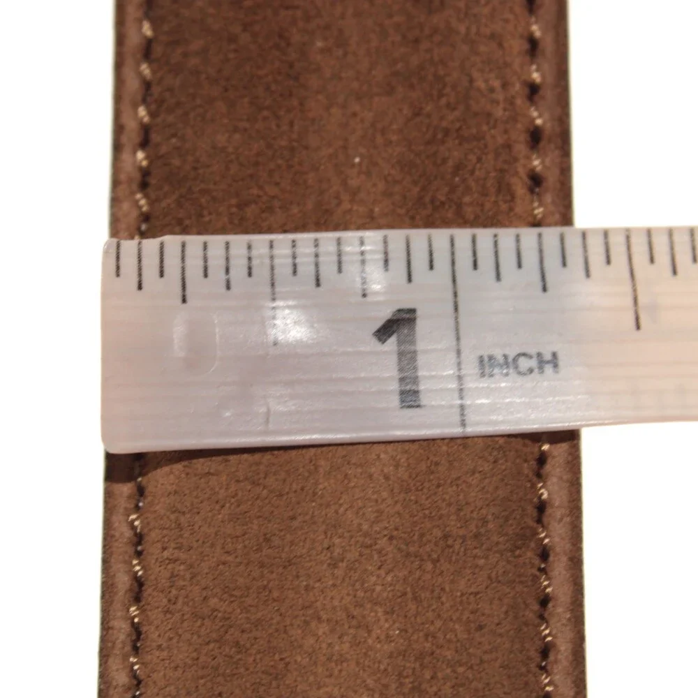Di Bianco NWT Cut to Size Dress Belt In Solid Brown Suede Leather One Size